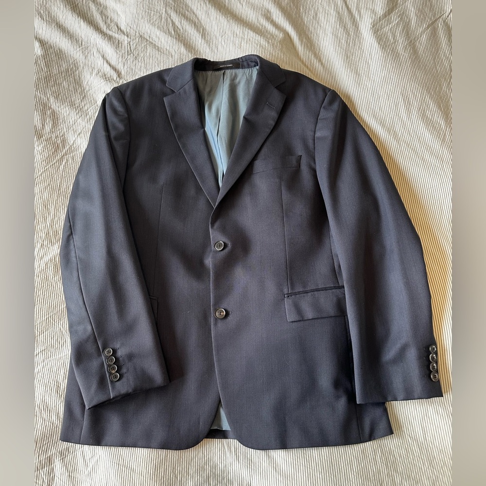 Boss Hugo Boss Men's Sport Coat Suit Jacket - Super 120  - Blue - Size 42 R